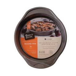 Baker's Secret 11" Round Pan, Non-stick Cake Pan, Dark Gray Classic Line, Baking Essentials