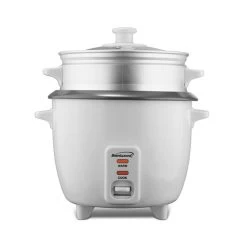 Brentwood 4 Cup Rice Cooker / Non-Stick With Steamer In White