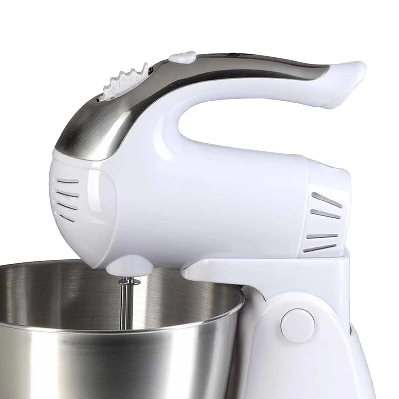 Brentwood 5-Speed Stand Mixer Stainless Steel Bowl 200W In White - Image 3