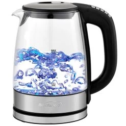 Brentwood Glass 1.7 Liter Electric Kettle With 6 Temperature Presets In Black