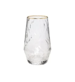 Set Of 6 Tumblers With Gold Rim