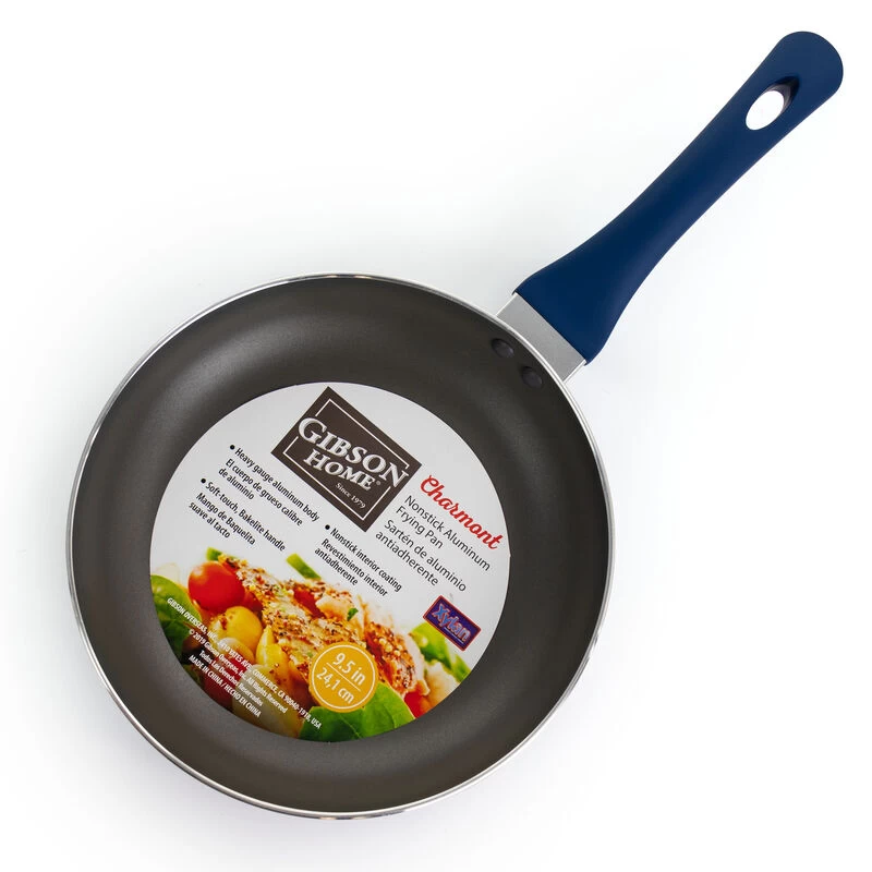 Gibson Home Charmont 9.5 Inch Nonstick Aluminum Frying Pan In Yale Blue - Image 7