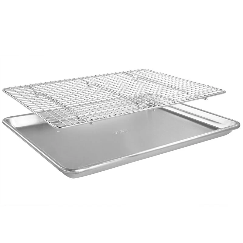 Oster® Oster Baker's Glee Stainless Steel 17in Cookie Sheet And 16in Cooling Rack Bakeware Set In Silver