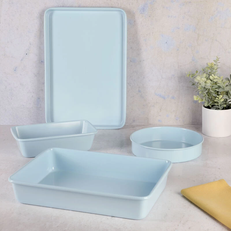 Martha Stewart Everyday Carbon Steel 4 Piece Colored Bakeware Set In Baby Blue - Image 6
