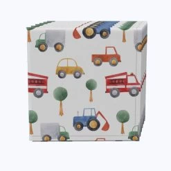 Fabric Textile Products, Inc. Napkin Set Of 4, 100% Cotton, Trucks, Tractors & Cars
