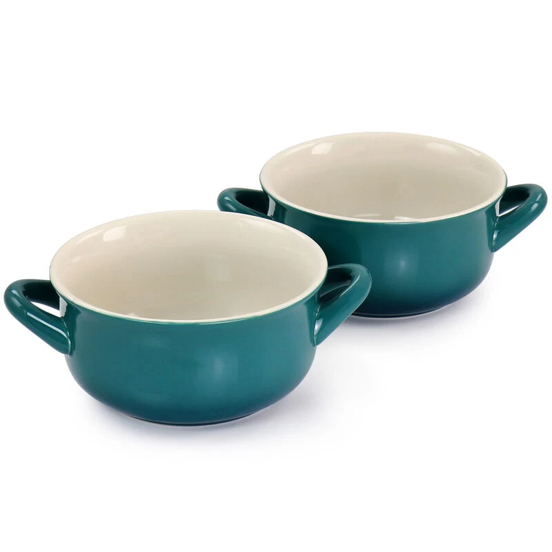 Crock-Pot Crock Pot 2 Piece Stoneware 30oz Soup Bowl Set With Handles In Gradient Teal - Image 4