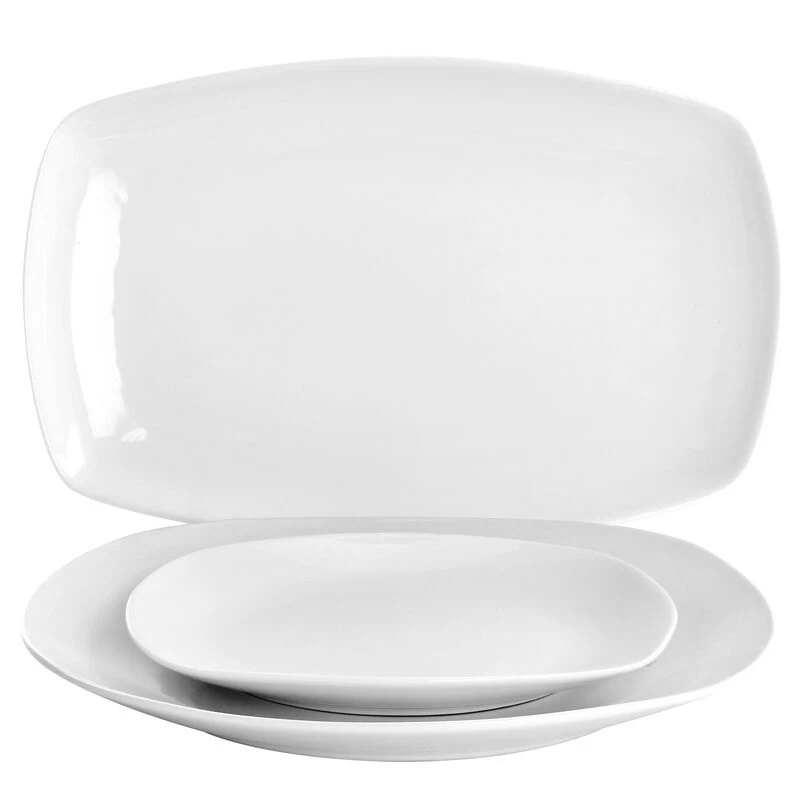 Gibson Home Classic Pearl Fine Ceramic 39 Piece Soft Square Dinnerware Combo Set In White - Image 5