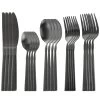 MegaChef Cravat 20 Piece Flatware Utensil Set, Stainless Steel Silverware Metal Service For 4 In Matte Black