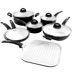 Oster® Oster Herstal 11 Piece Aluminum Cookware Set In Black