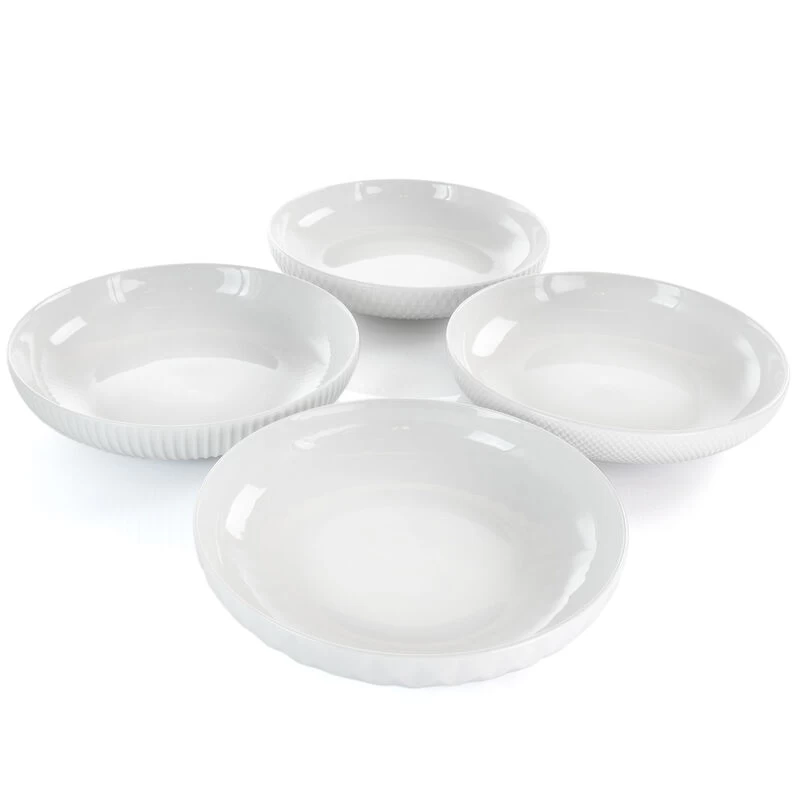 Elama Esme 4 Piece Porcelain Assorted Bowl Set In White - Image 2