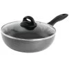 Oster® Oster Clairborne 9.5 Inch Non Stick Aluminum Wok With Lid In Granite Grey