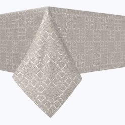 Fabric Textile Products, Inc. Square Tablecloth, 100% Polyester, Detailed Lacework White