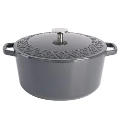 Spice By Tia Mowry Savory Saffron 6 Quart Enameled Cast Iron Dutch Oven With Lid In Charcoal