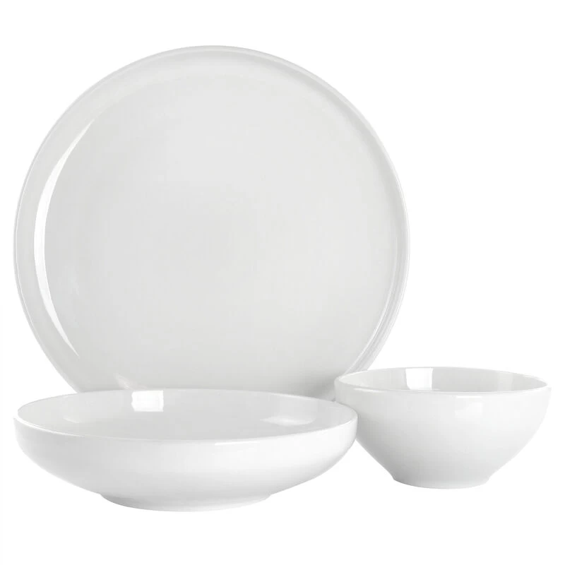 Gibson Home Oslo Peak 12 Piece Fine Ceramic Dinnerware Set In Bright White - Image 3