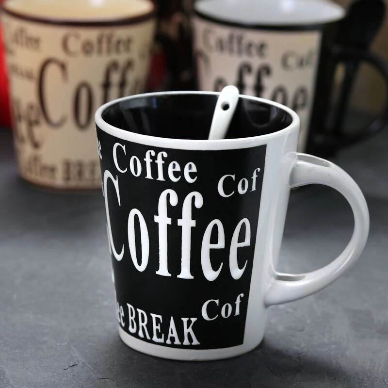 Gibson Bareggio 8 Piece 13 Ounce Coffee Mug With Spoon Set, Service For 4 - Image 2