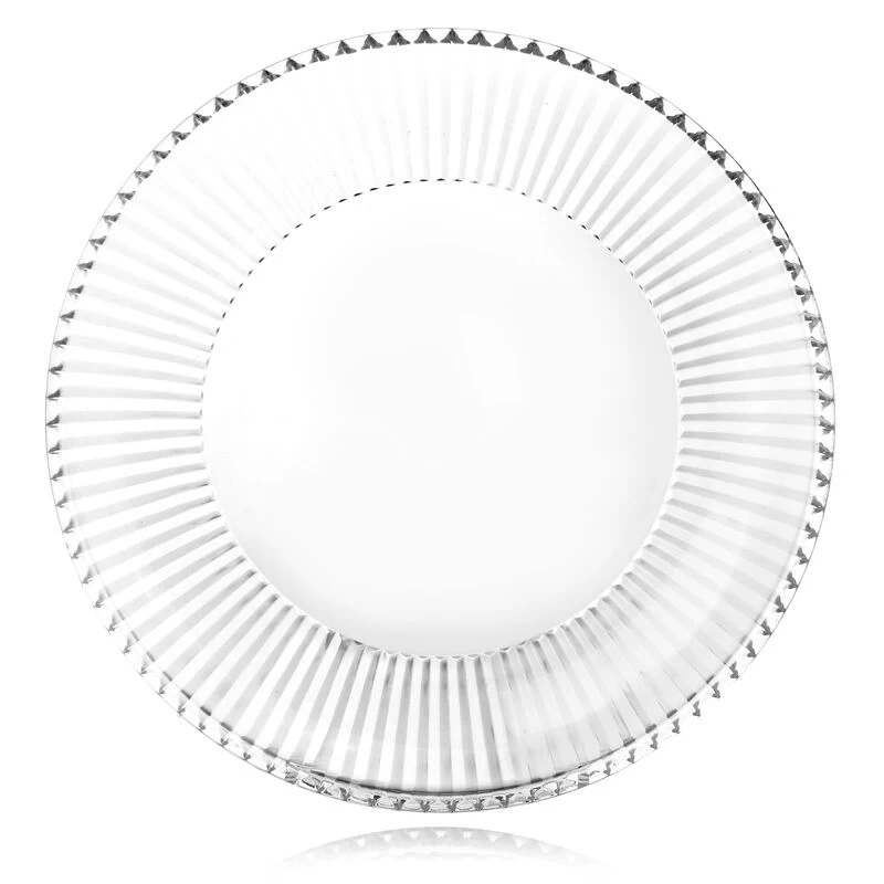 Gibson Home Clearview Stripes 12 Piece Embossed Glass Dinnerware Set - Image 5