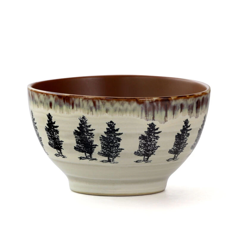 Elama Majestic Wolf 16 Piece Luxurious Stoneware Dinnerware With Complete Setting For 4 - Image 7