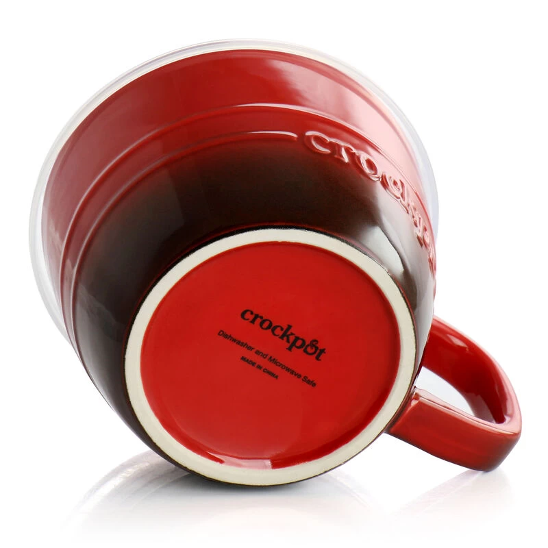 Crock-Pot Crock Pot Swinton 4 Piece 22 Ounce Stoneware Soup Cup Set With Lids In Teal And Red - Image 7