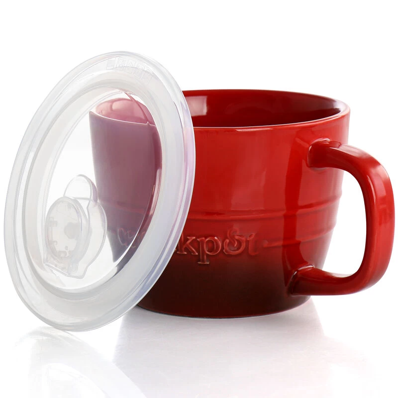 Crock-Pot Crock Pot Swinton 4 Piece 22 Ounce Stoneware Soup Cup Set With Lids In Teal And Red - Image 5