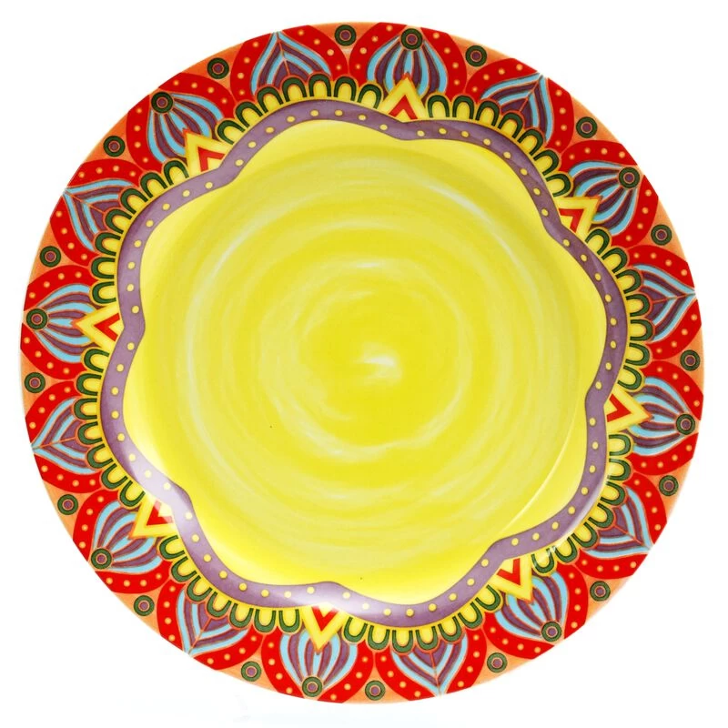 Elama Zen Red Mozaik 16 Piece Luxurious Stoneware Dinnerware With Complete Setting For 4, 16pc - Image 10