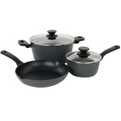 Oster® Oster Kingsway 5 Piece Aluminum Nonstick Cookware Set In Black