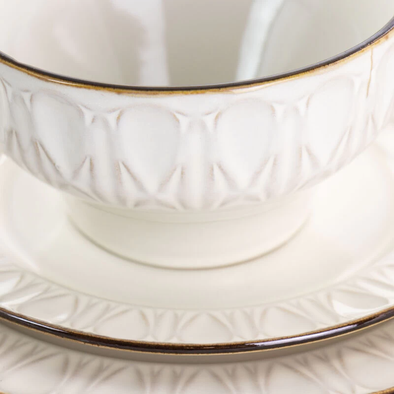 Gibson Elite Golden Halo 16 Piece Stoneware Dinnerware Set - Image 5