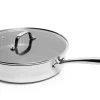 Tri-ply Stainless Steel Diamond Nonstick 4.2 QT Saute Pan With Glass Lid