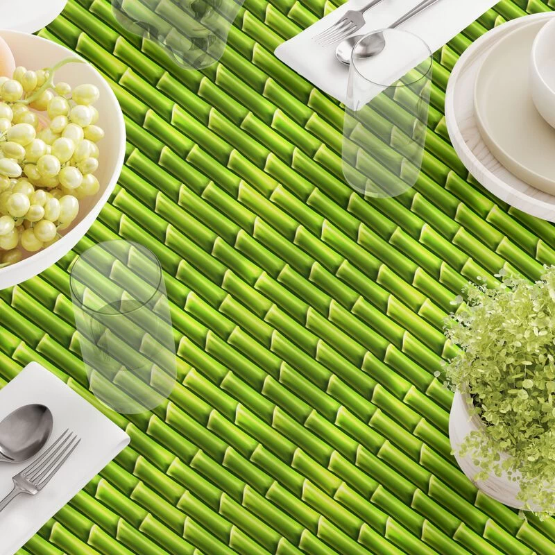Fabric Textile Products, Inc. Rectangular Tablecloth, 100% Polyester, Green Bamboo Sticks Green - Image 3