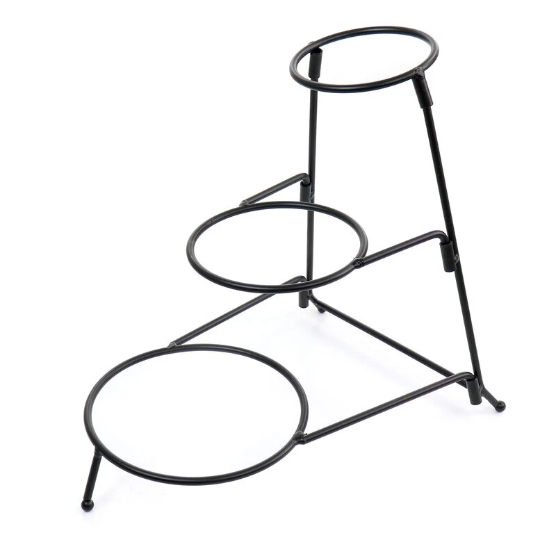 Gibson Home Crenshaw 4 Piece Hand Painted Stoneware 3-Tier Serving Bowl Set With Metal Rack - Image 5