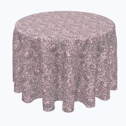 Fabric Textile Products, Inc. Round Tablecloth, 100% Polyester, Lacey Pink Roses Pink
