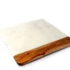 12 X 12 White Marble And Wood Accent Charcuterie Board