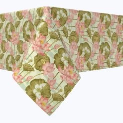 Fabric Textile Products, Inc. Rectangular Tablecloth, 100% Cotton, Floral 203 Green
