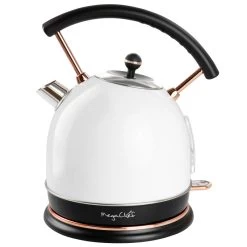 MegaChef 1.8 Liter Half Circle Electric Tea Kettle In White