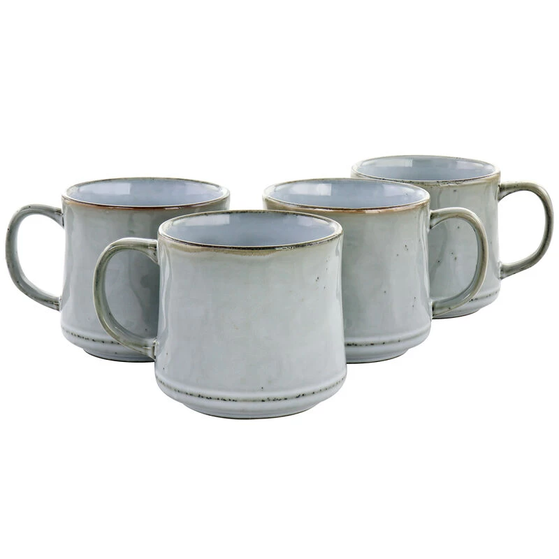 Gibson Home Picadelle 4 Piece 21oz Stoneware Mug Set In Light Grey